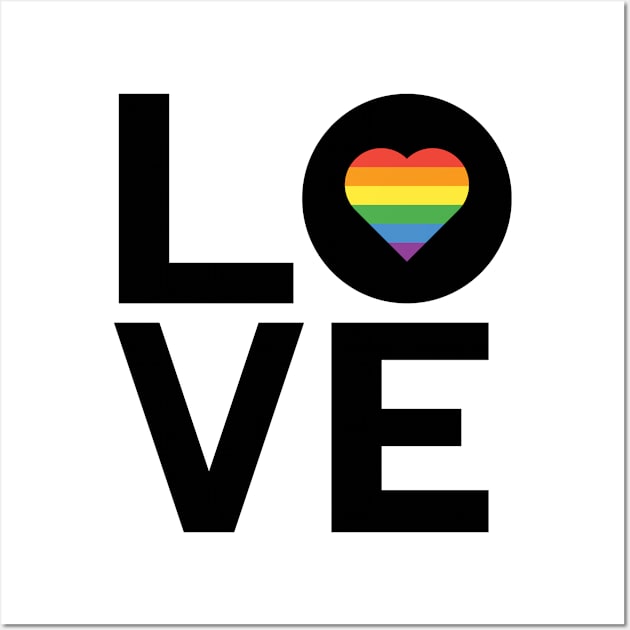 LGBT Rainbow Love T-Shirt Gay Lesbian Inspired Rainbow Heart LGBT Pride Wall Art by giftideas